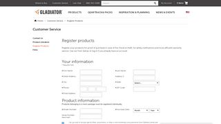 Customer Service | Register Products® - Gladiator GarageWorks