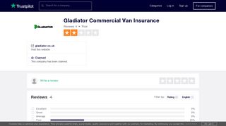 Gladiator Commercial Van Insurance Reviews | Read Customer ...