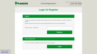 Portal Registration - Login or Register - Gladiator Van Insurance