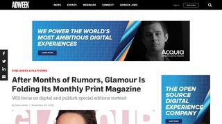 After Months of Rumors, Glamour Is Folding Its Monthly Print Magazine ...