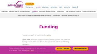 Student Funding | Advice and Support | Glasgow Clyde College