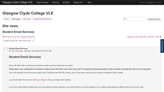 Glasgow Clyde College VLE: Student Email Services