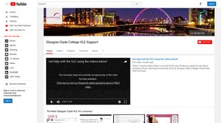 Glasgow Clyde College VLE Support - YouTube