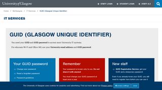University of Glasgow - MyGlasgow - IT Services - GUID (Glasgow ...