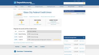 Glass City Federal Credit Union Reviews and ... - Deposit Accounts