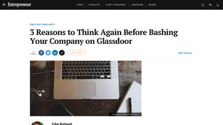 3 Reasons to Think Again Before Bashing Your Company on Glassdoor
