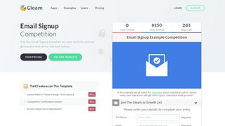 Email Signup Example - Gleam
