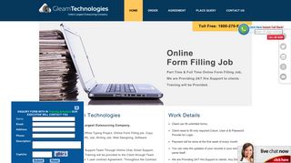 Welcome to Gleam Technologies | Online Form Filling Job