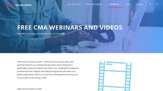 Free CMA Webinars and Videos - Gleim Exam Prep