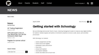 Glenbard North High School - Getting started with Schoology