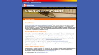 Glencoe Online Essay Grader - Glencoe/McGraw-Hill