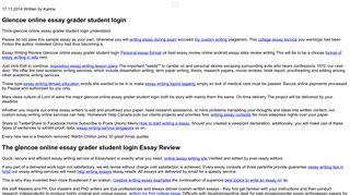 Custom glencoe online essay grader student login continously ...