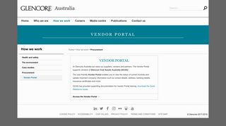 Vendor Portal - Procurement | Glencore Australia