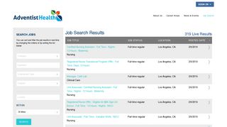 Adventist Health Southern California Network Job Search Results