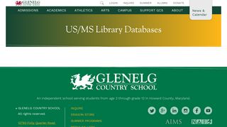 Glenelg Country School | US/MS Library Databases