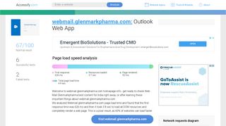 Access webmail.glenmarkpharma.com. Outlook Web App
