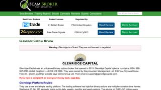 Scam Broker Investigator • Glenridge Capital Review
