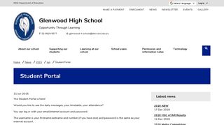 Student Portal - Glenwood High School