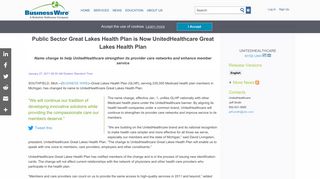 Public Sector Great Lakes Health Plan is Now UnitedHealthcare Great ...