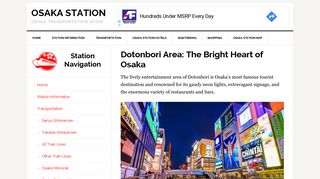 Dotonbori Area: The Bright Heart of Osaka – Osaka Station