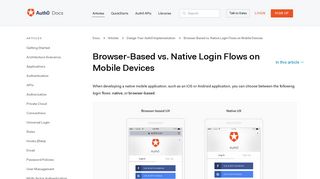 Browser-Based vs. Native Login Flows on Mobile Devices - Auth0