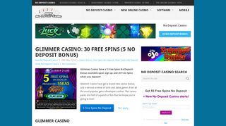 Glimmer Casino: 30 Free Spins (5 No Deposit Bonus) - New No ...
