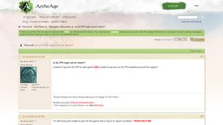 Is GLYPH login server down? - The Official ArcheAge Forums