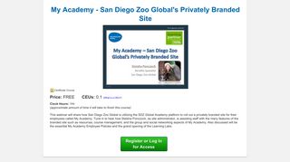 My Academy - San Diego Zoo Global's Privately Branded Site ...