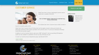 Global Cash Card - Customer Service