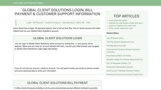 Global Client Solutions Login - credit card Capital One