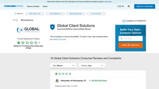 Top 16 Reviews and Complaints about Global Client Solutions