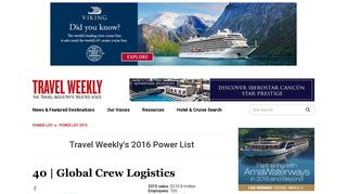 Global Crew Logistics: Travel Weekly