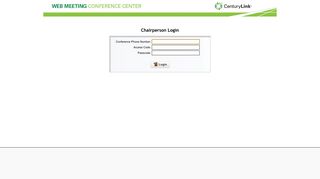 CenturyLink Collaboration Services > Conference - Chairperson Login