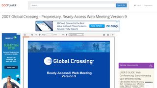 2007 Global Crossing - Proprietary. Ready-Access Web Meeting ...