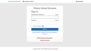 Polaris Global Domains - Sign In