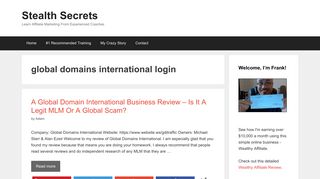 global domains international login | | Stealth Secrets
