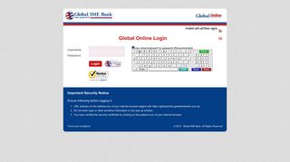 Global Online Login - Global IME Bank Ltd.