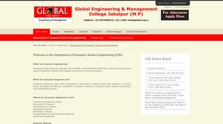 Department of computer science & engineering - Global engineering ...