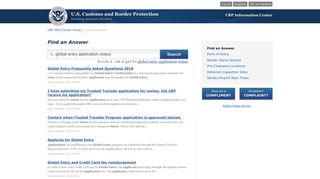 global entry application status - Find an Answer - Customs and Border ...