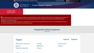 FAQS - Trusted Traveler Programs