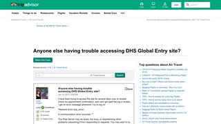 Anyone else having trouble accessing DHS Global Entry site? - Air ...