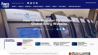 How to Re-Register for the New Global Entry Website - The Points Guy