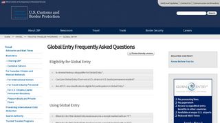 Global Entry Frequently Asked Questions | U.S. Customs and Border ...