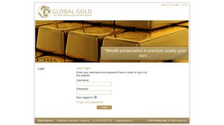 Global Gold: Login