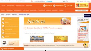 Syndicate Bank Global Cards