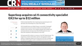 Superloop acquires wi-fi connectivity specialist GX2 for up to $12 ...