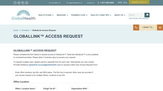 GlobalLink™ Access Request | GlobalHealth