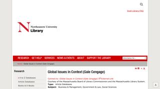 Global Issues in Context (Gale Cengage) | Northeastern University ...