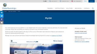 MyGK Online Learning Services Platform - Global Knowledge