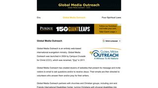 GLOBAL MEDIA OUTREACH — A Global Ministry On Thin Ice